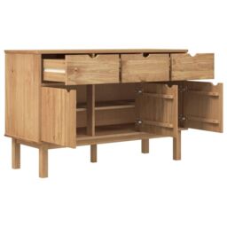 Berkfield Home Sideboard OTTA 114x43x73.5 cm Solid Wood Pine in Brown - thumbnail 4