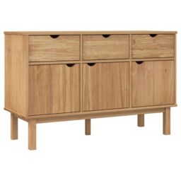 Berkfield Home Sideboard OTTA 114x43x73.5 cm Solid Wood Pine in Brown - thumbnail 2