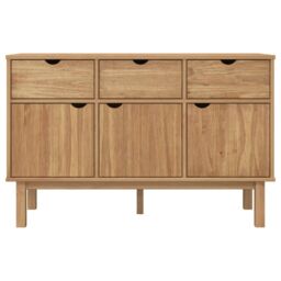 Berkfield Home Sideboard OTTA 114x43x73.5 cm Solid Wood Pine in Brown - thumbnail 3