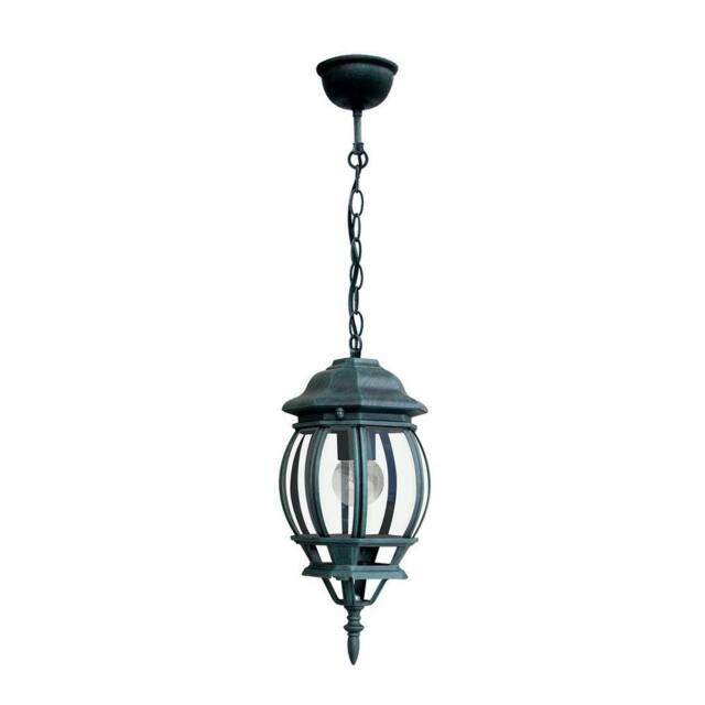Netlighting SANTIAGO Outdoor Pendant Ceiling Light Black Green IP44 15.5cm