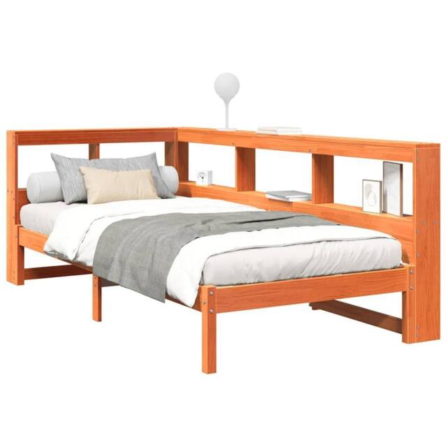 Berkfield Home Decorative Bookcase Bed without Mattress Wax Brown 90x200 cm Soli - image 1