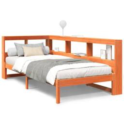 Berkfield Home Decorative Bookcase Bed without Mattress Wax Brown 90x200 cm Soli - thumbnail 3