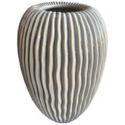 Hill Interiors Pallida Collection Striped Vase in Brown - thumbnail 2