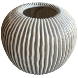Hill Interiors Pallida Collection Striped Vase in Brown - thumbnail 1