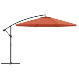 Berkfield Home Cantilever Umbrella with Aluminium Pole 350 cm Terracotta - thumbnail 3