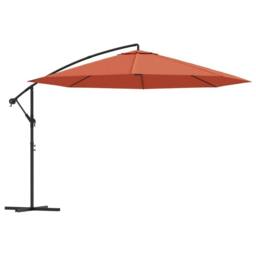 Berkfield Home Cantilever Umbrella with Aluminium Pole 350 cm Terracotta - thumbnail 1
