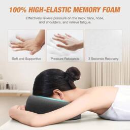 NESTLUNE Memory Foam Pillow Nap Rest Salon Face Down Cradle in Grey - Size: Cot - thumbnail 4
