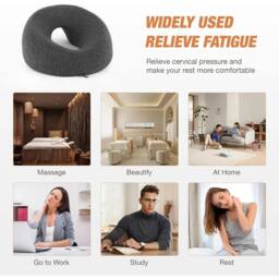 NESTLUNE Memory Foam Pillow Nap Rest Salon Face Down Cradle in Grey - Size: Cot - thumbnail 6