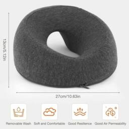 NESTLUNE Memory Foam Pillow Nap Rest Salon Face Down Cradle in Grey - Size: Cot - thumbnail 2