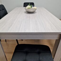 KOSY KOALA Modern Grey Rectangle Dining Table Set With 4 Black Velvet Chairs & 1 Bench Dining Room Furniture in Brown - thumbnail 6