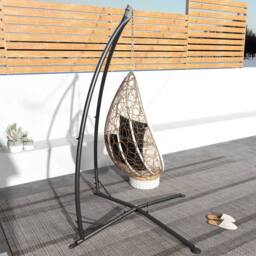 Matteo Hammock Chair Stand - Heavy Duty Metal Frame - Black (Indoor/Outdoor) - thumbnail 7