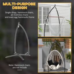 Matteo Hammock Chair Stand - Heavy Duty Metal Frame - Black (Indoor/Outdoor) - thumbnail 6