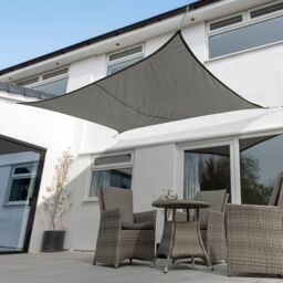 Primrose 5m x 4m Waterproof Patio Sun Shade Sail Canopy 98% UV Block Free Rope in Dark Grey - thumbnail 3