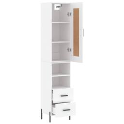 Berkfield Home Highboard White 34.5x34x180 cm Engineered Wood - thumbnail 4