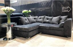 Snugg Furniture UK Limited (Left Hand) Stork Plush Velvet Sofa in Grey - thumbnail 2