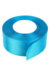 Neel Blue Double Sided Satin Polyester Ribbon Roll, 40mm x 25 Metres in Turquoise - thumbnail 2