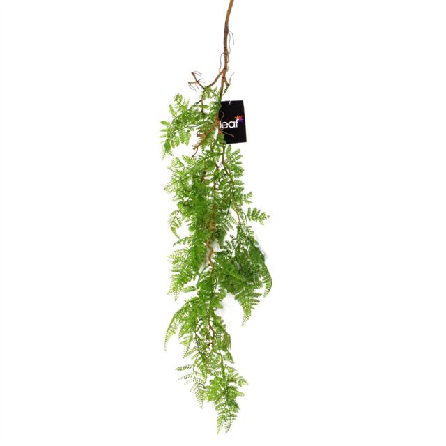 Leaf 100cm Artificial Hanging Maidenhair Fern Plant Dark Green - image 1