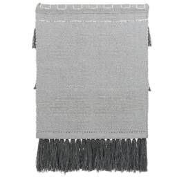 Wyld and Coco Grey Handwoven Cotton Wall Hanging Dark Tassels Boho Modern Living - thumbnail 3