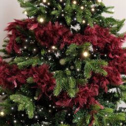 Melody Maison Large Oxblood Red Feather Boa Christmas Garland - 182cm (1.82m / 71.6') in Dark Red