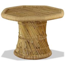 Berkfield Home Beautiful Coffee Table Bamboo Octagon 60x60x45 cm in Brown - Size: 60 x 60 x 45 cm - thumbnail 5