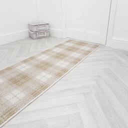 runrug Carpet Runner Rug - Indoor/Outdoor, Reversible, 2mm - 'Plaid' in Brown - Size: 60 cm x 390 cm - thumbnail 6