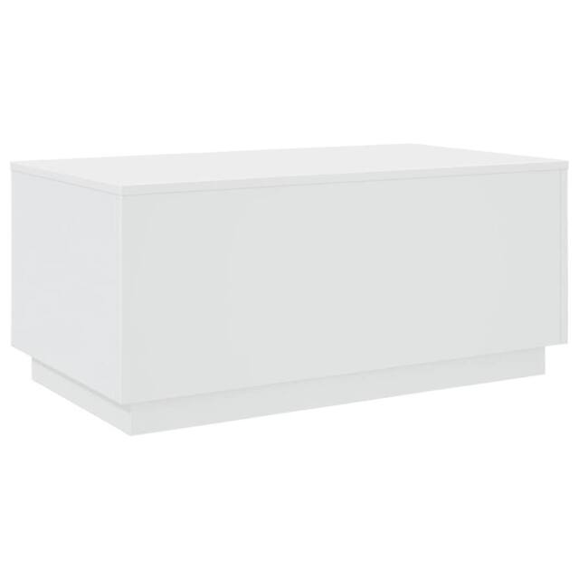 Berkfield Home Modern Coffee Table with LED Lights White 90x50x40 cm - Size: 90 x 50 x 40 cm - image 1