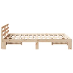 Berkfield Home Pine Wood Bed Frame Natural Solid Pine Wood 120 x 200 cm in Brown - thumbnail 7