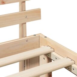 Berkfield Home Pine Wood Bed Frame Natural Solid Pine Wood 120 x 200 cm in Brown - thumbnail 9