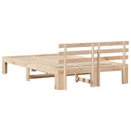Berkfield Home Pine Wood Bed Frame Natural Solid Pine Wood 120 x 200 cm in Brown - thumbnail 8