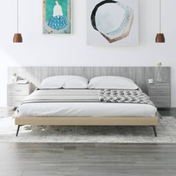 Berkfield Home Bed Headboard with Cabinets Grey Sonoma Engineered Wood