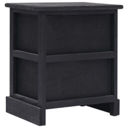 Berkfield Home Nightstand Black 38x28x45 cm Paulownia Wood - Size: 38 x 28 x 45 cm - thumbnail 4