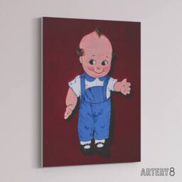 "Artery8 Retro Boy Kewpie Deer Acres Fun Park Margolies Canvas Wall Art Print in Red - Size: W12"" x H16""" - thumbnail 2