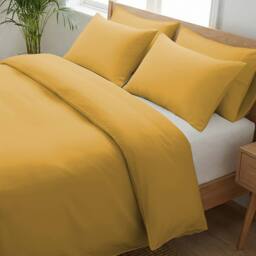 Grace 100% Egyptian Cotton Duvet Cover Set 400 TC with Zipper Closure in Yellow - Size: King - thumbnail 8