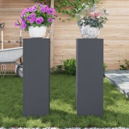 Berkfield Home Outdoor Plant Stands Pillar 2 pcs Anthracite 24x24x75 cm Steel - Size: 24 x 24 x 75 cm - thumbnail 4