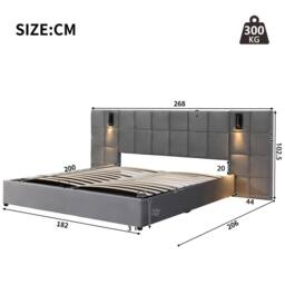 Matteo Super King Upholstered Bed Frame with Hydraulic Storage, Grey Velvet - thumbnail 7