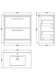 Balterley Bathroom Floor 2 Soft Close Drawer Vanity Unit & Basin, Grey, 800mm in Grey - thumbnail 2