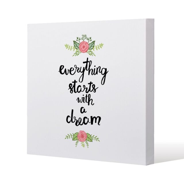 Benjamin Tate Design Everything starts with a dream (Canvas Print) / 90 x 90 x 4cm in Natural - Size: 90 x 90 x 4 cm - image 1