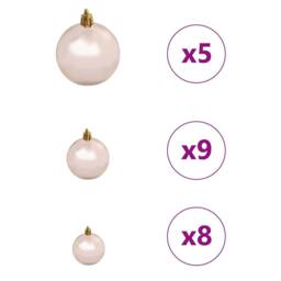 Berkfield Home Beautiful Artificial Pre-lit Christmas Tree with 150 LEDs Pink 15 - thumbnail 8