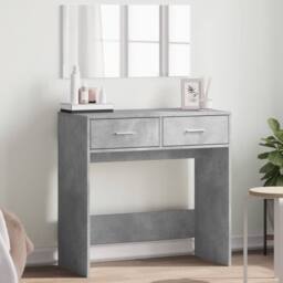 Berkfield Home Modern Dressing Table with Mirror Concrete Grey 80x39x80 cm - Size: 80 x 39 x 80 cm - thumbnail 2