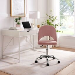 FurnitureboxUK Chicago Velvet Office Chair in Pink - thumbnail 2