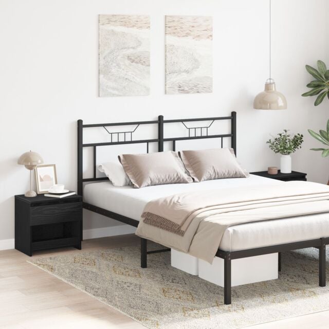 Berkfield Home Nightstands 2 pcs Black Oak 40x30x39 cm Made from Engineered Wood - Size: 40 x 30 x 39 cm - image 1