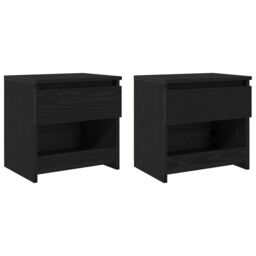 Berkfield Home Nightstands 2 pcs Black Oak 40x30x39 cm Made from Engineered Wood - Size: 40 x 30 x 39 cm - thumbnail 6