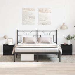 Berkfield Home Nightstands 2 pcs Black Oak 40x30x39 cm Made from Engineered Wood - Size: 40 x 30 x 39 cm - thumbnail 4