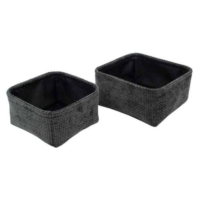 JVL Metro Square Storage Baskets - Set of 2 in Dark Grey - image 1