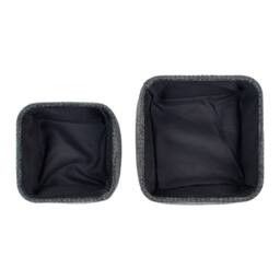 JVL Metro Square Storage Baskets - Set of 2 in Dark Grey - thumbnail 4