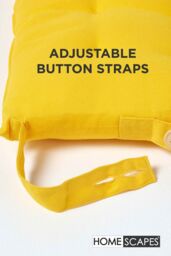 Homescapes 6 Pack Seat Pads Luxury 100% Cotton Indoor Outdoor Garden Cushion, 40cm in Yellow - Size: 40 cm x 40 cm - thumbnail 5