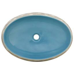 Berkfield Home Countertop Basin Multicolour Oval 59x40x15 cm Ceramic - Size: 59 x 40 x 15 cm - thumbnail 6