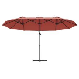 Berkfield Home Garden Cantilever Parasol Terracotta Large Powder-coated steel in Burnt Orange - thumbnail 5