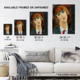 "Artery8 Madame Kisling Portrait Modigliani Vintage Framed Wall Art Print - Size: W12"" x H16""" - thumbnail 3