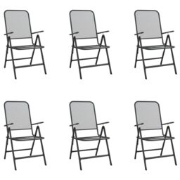 Berkfield Home 7 Piece Garden Dining Set Anthracite Metal Mesh in Black - thumbnail 3